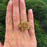 Estate 18K Yellow Gold Ring with Diamonds