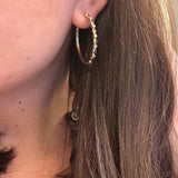 18K Yellow Gold Diamond Hoop Earrings