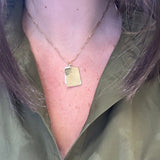 14K Yellow Gold Rectangular Disc