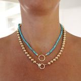 14K Yellow Gold and Turquoise Necklace