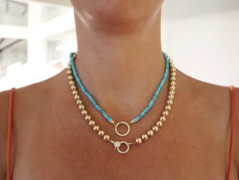 14K Yellow Gold and Turquoise Necklace