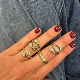 14K Yellow Gold Oval Diamond Ring