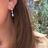 14K Yellow Gold Mixed Shape Diamond Bezel Earrings