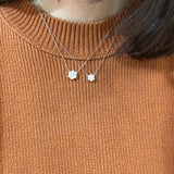 14K White Gold Diamond Cluster Necklace