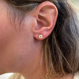 Single Diamond with Square Bezel Earrings