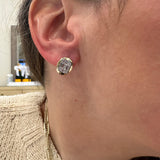 Illusion Stud with Yellow Gold Bezel