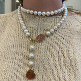 Pearl Necklace with Pink Tourmaline
