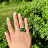 18K Yellow Gold and Emerald Cabochon Ring