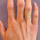 18K Yellow Gold Oval Diamond Ring