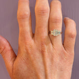 18K White Gold 3 Stone Emerald Cut Diamond Ring