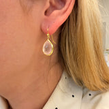 14K Yellow Gold Rosequartz Earrings
