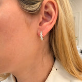 18K yellow Gold Round Diamond Huggies