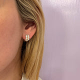 14K Yellow Gold Marquise Diamond Earrings