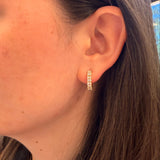 14K Yellow Gold Baguette Diamond Hoops