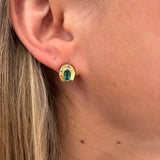 Yellow Gold and Emerald Stud Earrings