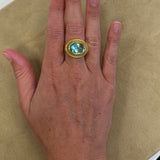 Estate 22K Yellow Gold Aquamarine Ring