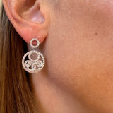 14K White Gold and Diamond Drop Earrings