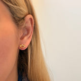 14K Yellow God Tube Love Knot Earrings