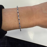14K White Gold Sapphire and Diamond Bracelet