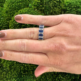 Platinum Diamond and  Blue Sapphire Band