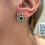 18K Yellow Gold Sapphire Studs