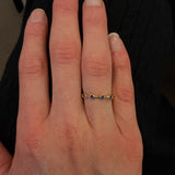 14K Yellow Gold Bezel Sapphire Station Ring