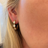 14K Yellow Gold and Diamond Hoops