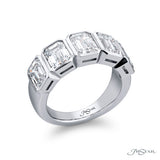 Emerald Cut Bezel Diamond Band Ring