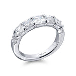 JB Star Platinum Asscher Cut Diamond Band