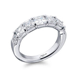 JB Star Platinum Asscher Cut Diamond Band