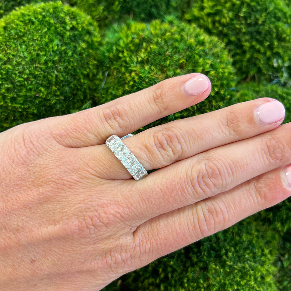 JB Star Platinum 7 Stone Radiant Cut Ring