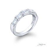JB Star Platinum Emerald Cut Diamond Band Ring 