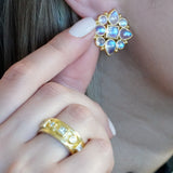 Yellow Gold and Moonstone Earrings