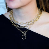 14K Yellow Gold Link Necklace with Enhancer