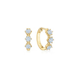Kwiat 18K yellow gold starry night huggie earrings with diamonds 
