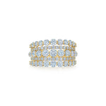 Kwiat 18K Yellow Gold Five Row Ring with Diamonds