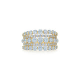 Kwiat 18K Yellow Gold Five Row Ring with Diamonds