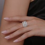 Kwiat 18K Yellow Gold Five Row Ring with Diamonds