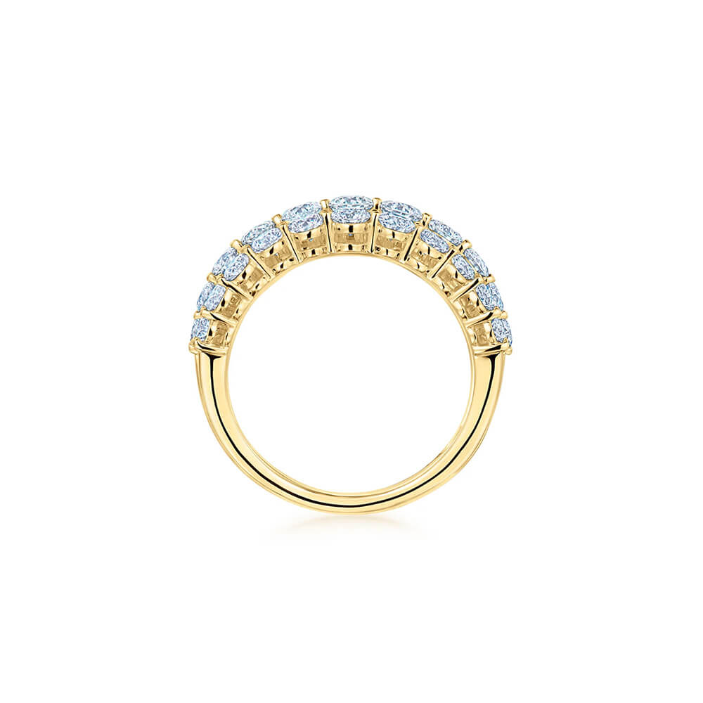 Kwiat 18K Yellow Gold Five Row Ring with Diamonds