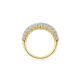 Kwiat 18K Yellow Gold Five Row Ring with Diamonds