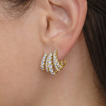 Kwiat 18K yellow gold Lyric Five Row Huggie Earrings with Diamonds