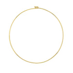 Gold wire necklace on a white background