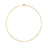 Gold wire necklace on a white background