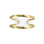 An 18K yellow gold open cuff bracelet with a glossy finish.