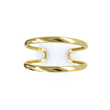 An 18K yellow gold open cuff bracelet with a glossy finish.