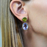 18K Yellow Gold Amethyst and Peridot Drops