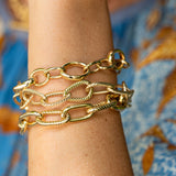 14K Yellow Gold Mixed Link Bracelet