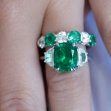 JB Star Cushion-Cut Emerald and Diamond Ring