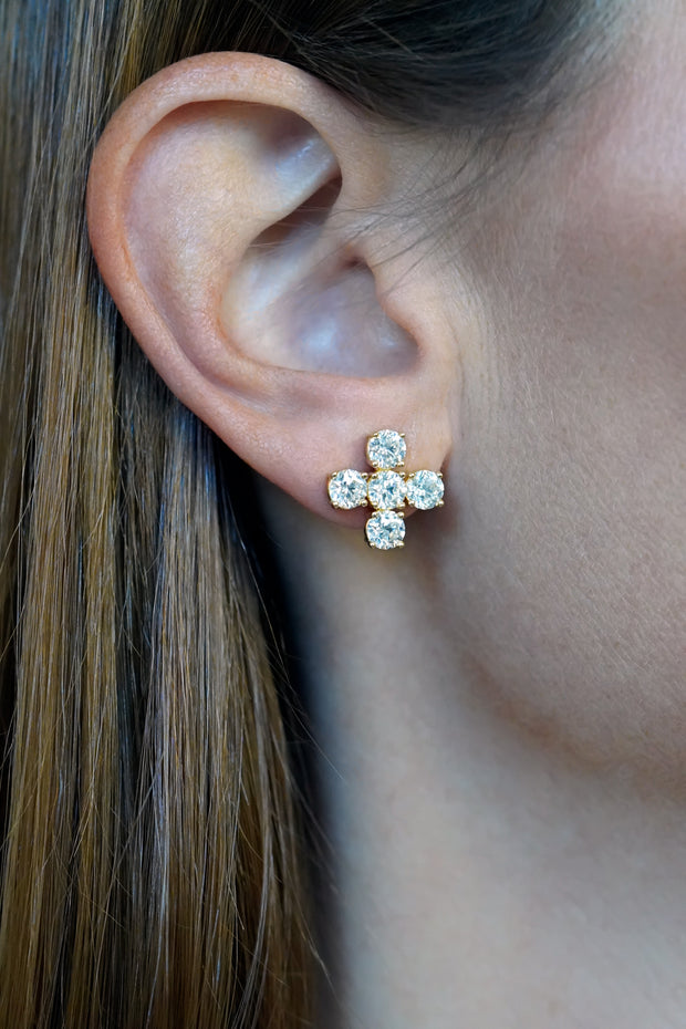LPL Signature Collection18K Yellow Gold and Diamond Array Studs
