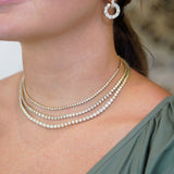 14K Yellow Gold Diamond Bezel Set Choker